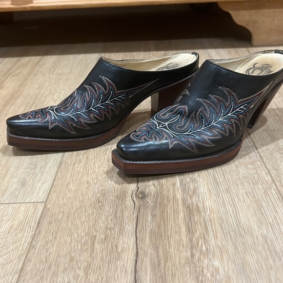 Charlie 1 Horse Womens Size 6 Lucchese Western Mule Boots / Clogs Square Toe - Picture 9 of 16